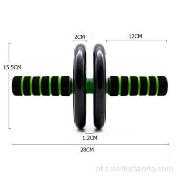 Rolo de rodas duplas do exercício abdominal do exercício abdominal